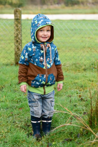 Baumwolljersey Ahoi Piraten auf Blau von Mrs. Mint Design by Swafing